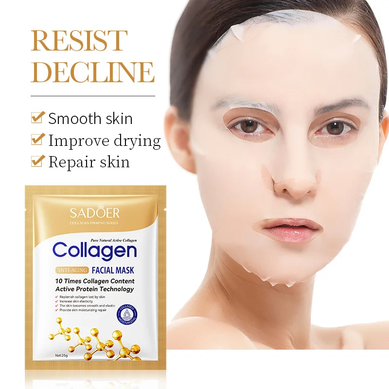 Sheet Mask Collagen - 50/30/20/10 قطع من أقنعة الوجه الكولاجينية