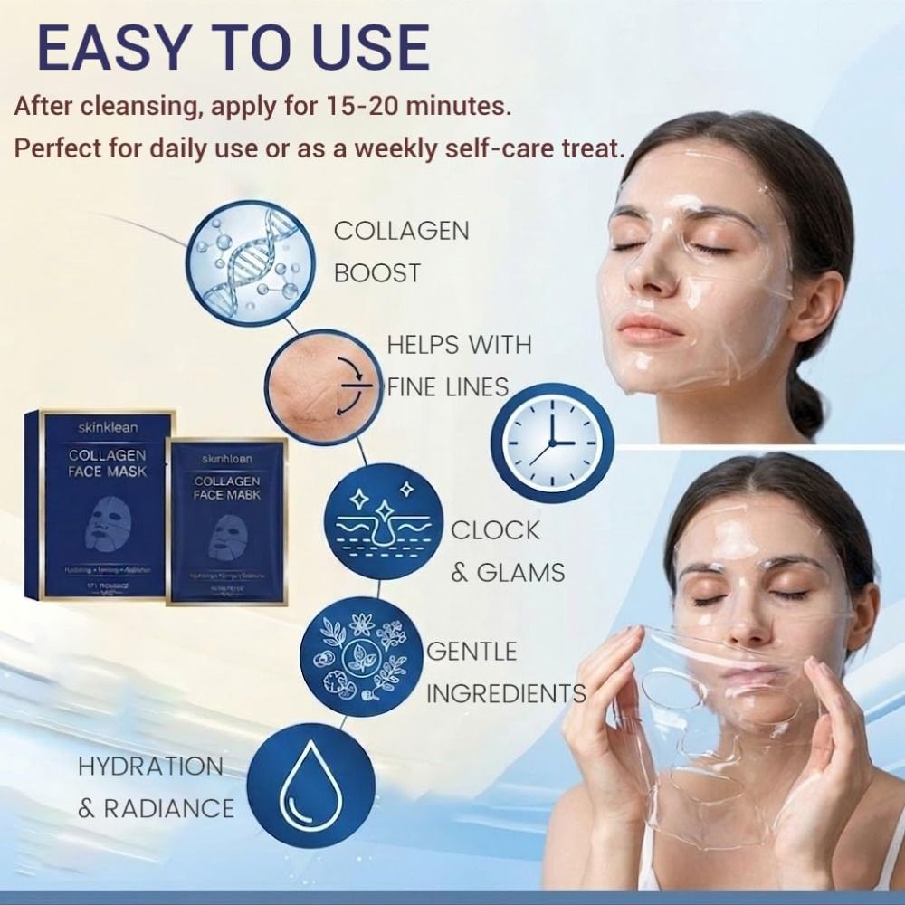 Sheet Mask Collagen - قناع الوجه المرطب بالكولاجين يساعد في