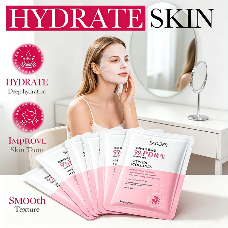 5 قطع من أقنعة الوجه SADOER PD - مراجعة Sheet Mask Collagen وسعره